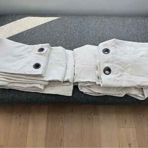 Extra Long Linen Drapery Grommet Panel - 216”Long - Custom- Lined- Set of 2